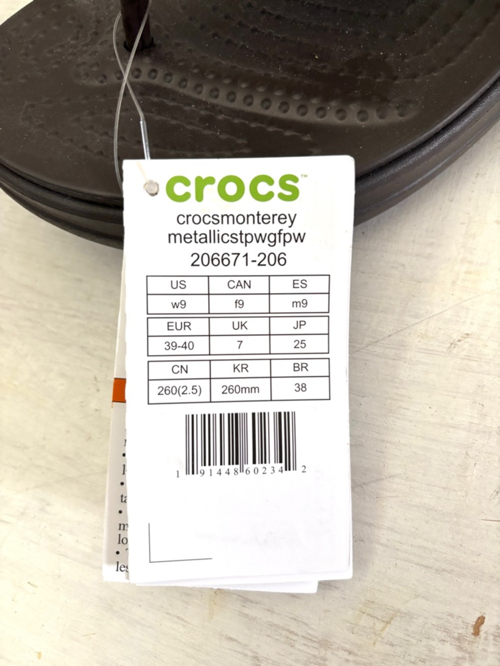 NWT Crocs Monterey Diamante Wedge Brown Metallic Flip Flops Sandals 9 - Picture 11 of 11